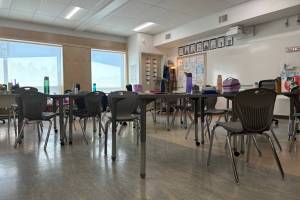 Walnut Road Elementary&rsquo;s new prefabricated addition has opened to students, relieving the need for the use of 10 portables at the school. Image shows inside one of the modular&rsquo;s classrooms. (Sobia Moman/Peace Arch News)